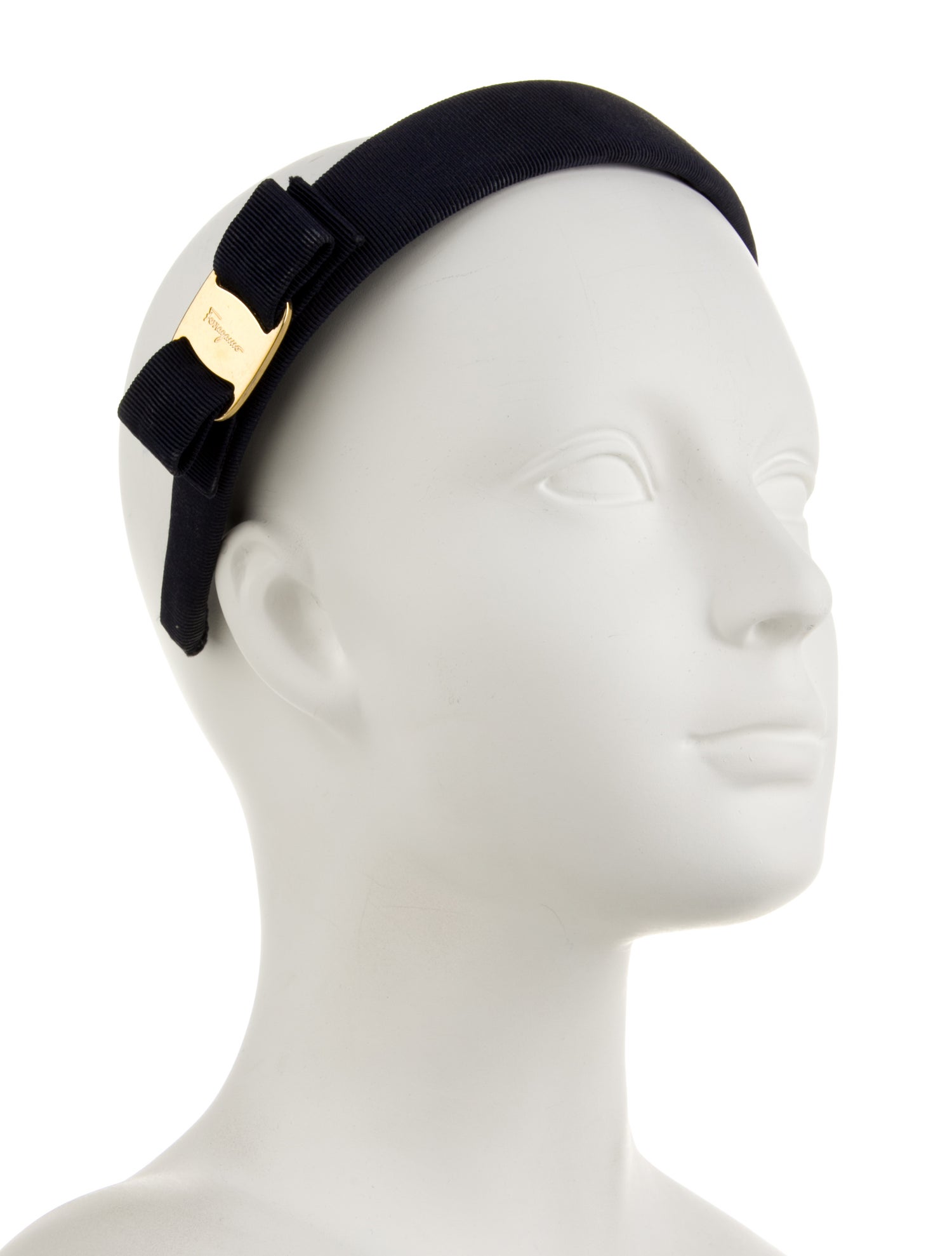 Salvatore Ferragamo Navy Fashion Headband With Gold Accent